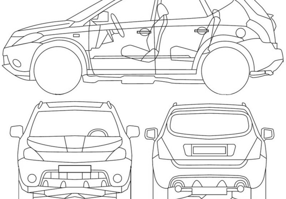 Nissan Murano (2005) (Ниссан Мурано (2005)) - чертежи (рисунки) автомобиля